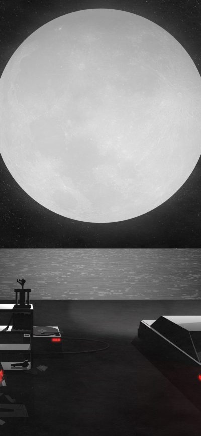 Fond d'écran iPhone Digital Art Car Moon