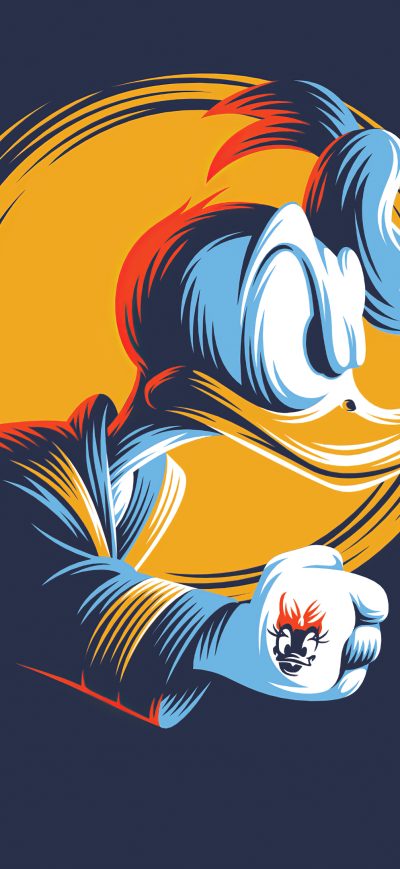 Fond d'écran iPhone Donald Duck Minimal Art 4k