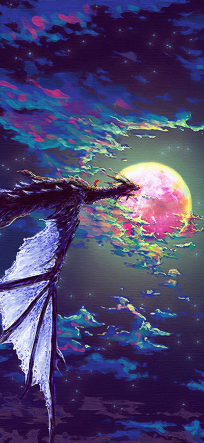 Fond d'écran iPhone Dragon Towards Parallel Sky 4k