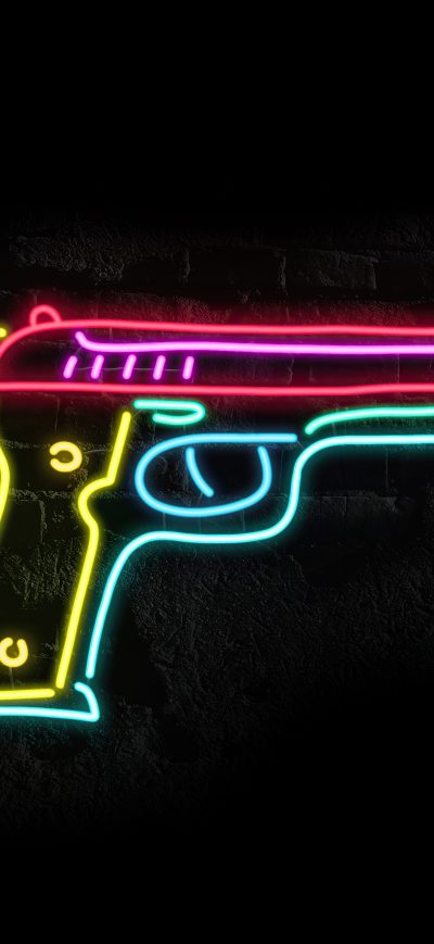 Fond d'écran iPhone Gun Glow Minimal 8k