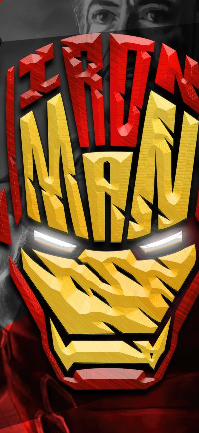 Fond d'écran iPhone Iron Man Helmet Typography
