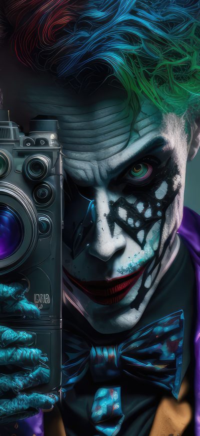 Fond d'écran iPhone Joker Colorful With Tattos And Camera