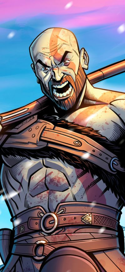 Fond d'écran iPhone Kratos God Of War Illustration 5k