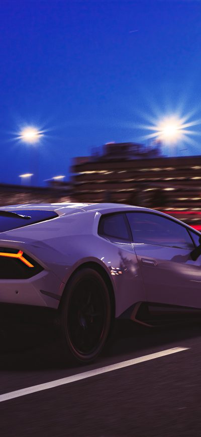 Fond d'écran iPhone Lamborghini Huracan Performante Midnight Run 5k