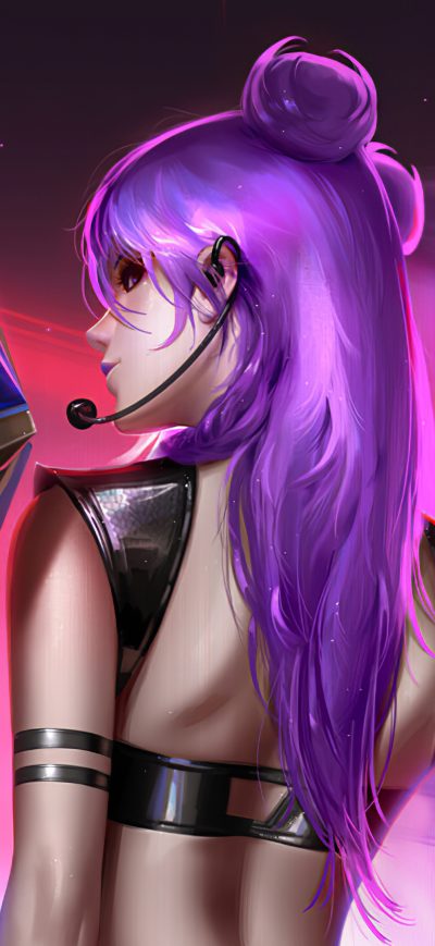 Fond d'écran Kda Kaisa Lol Art 4k sur iPhone