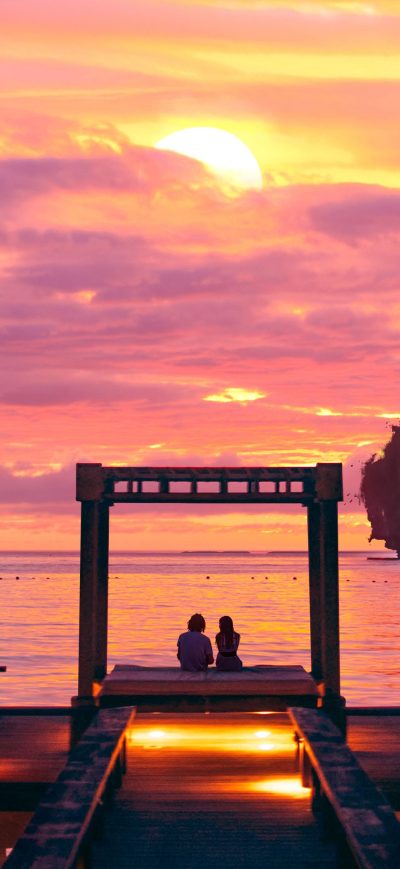 Fond d'écran iPhone Sweet Sunset Couple 4k