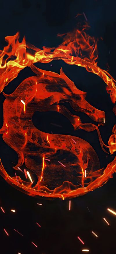 Fond d'écran iPhone Mortal Kombat Fire Logo 4k