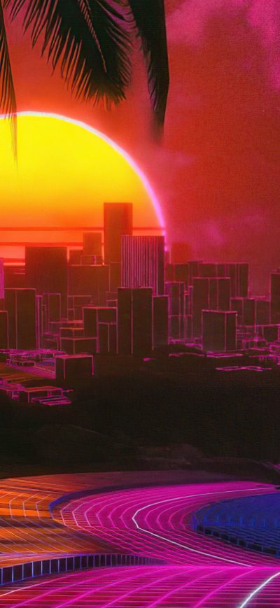 Fond d'écran iPhone Outrun Path To City 4k