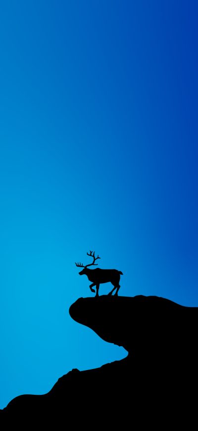 Fond d'écran iPhone Reindeer Blue Minimal 5k