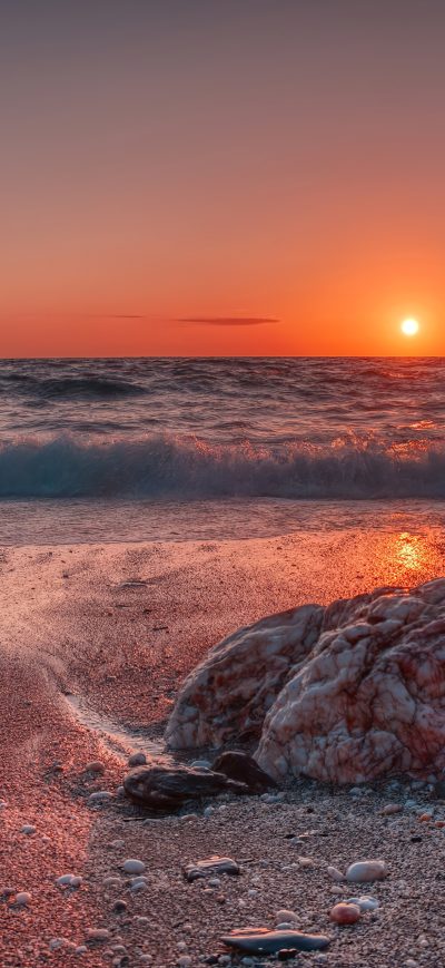 Fond d'écran iPhone Sea Beach Sunset 4k