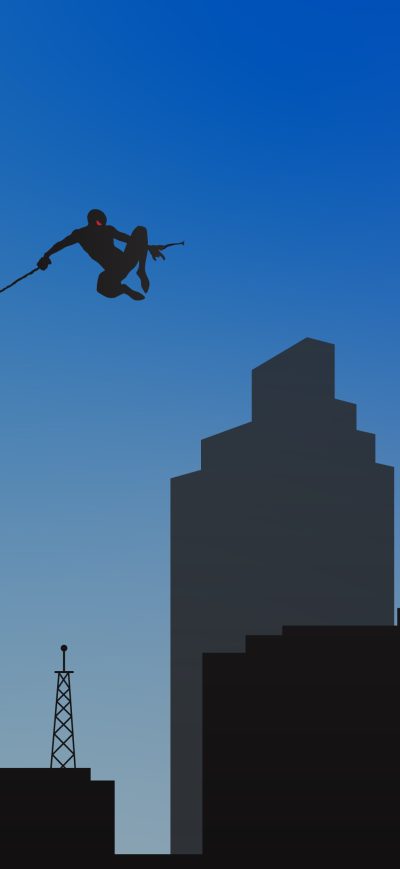 Fond d'écran iPhone Spiderman In City Minimal 4k