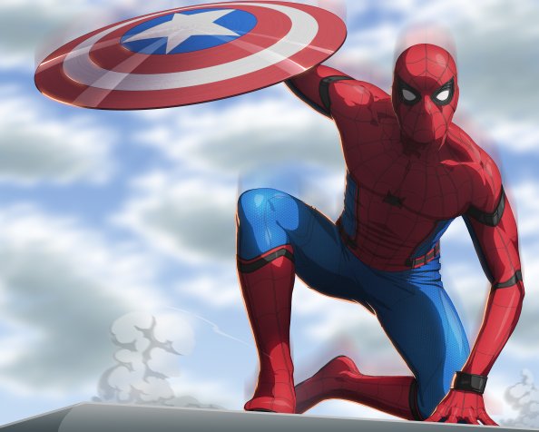 Spiderman Civil War Artwork 8k