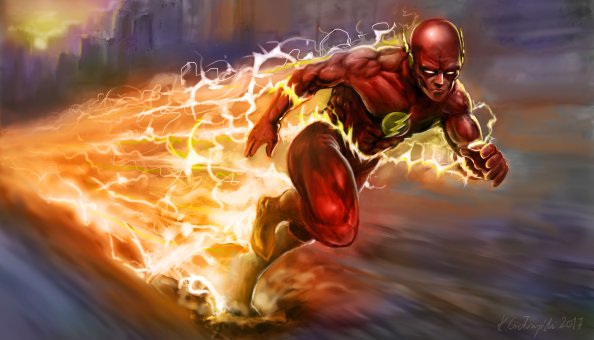 The Flash Running Artwork 5k