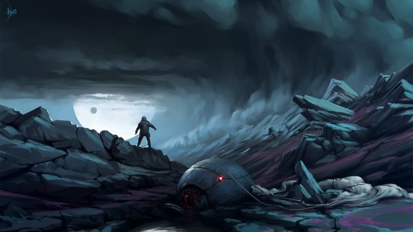 Astronaut Planet Science Ficition Dark