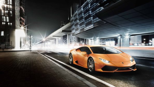 Orange Lamborghini Huracan 8k