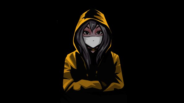 Anime Girl Mask Minimal 4k