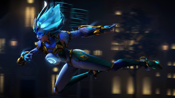 Tracer Overwatch Supersaiyanblue Digital Art 4k