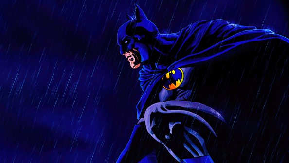 Batman Rain Comic Art 5k
