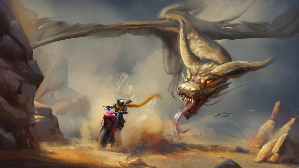 Dragon Vs Biker 4k