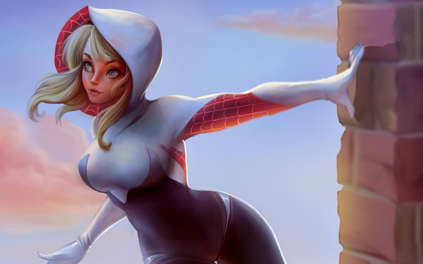 Spider Gwen Digital Art 4k