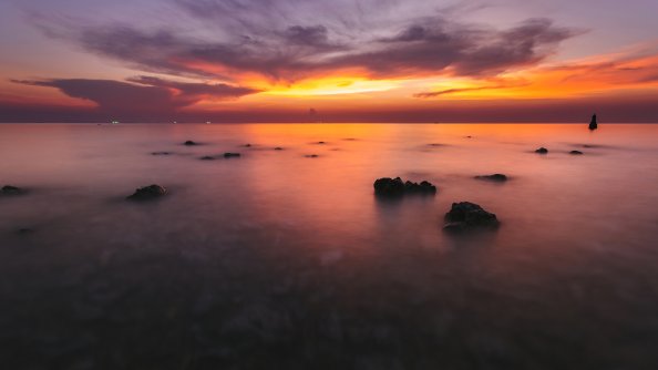 Silent Ocean Sunset 4k