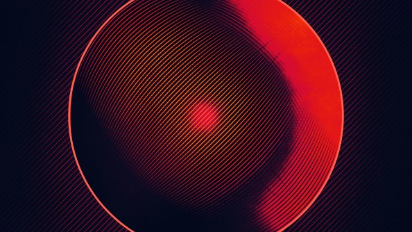 Abstract Circle Red Lines 4k