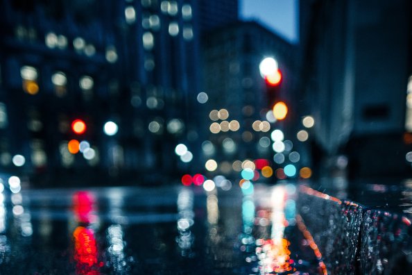 City Rain Blur Bokeh Effect