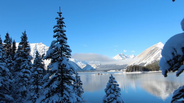 Winter Snow Lake Mountain