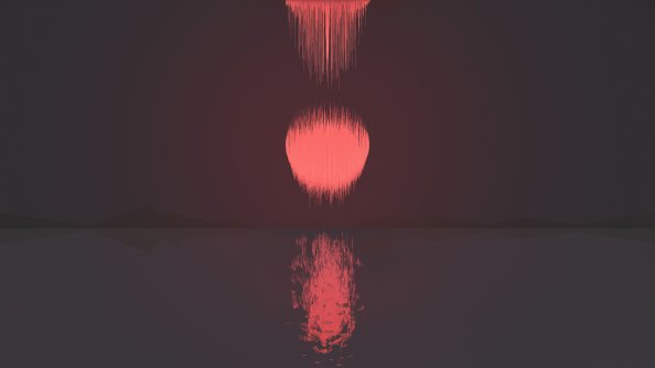 Moon Mountains Reflection Pixel Art 4k