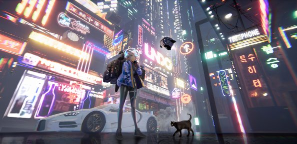 Anime Girl Time In A City 4k