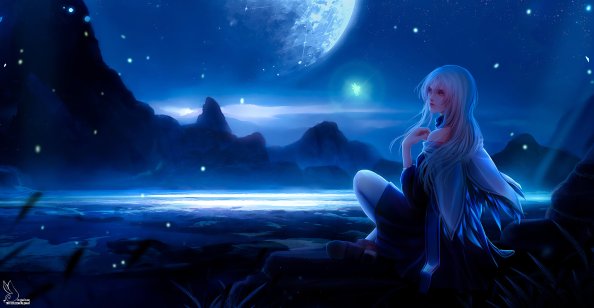 Inside Moonlight Anime Girl 4k