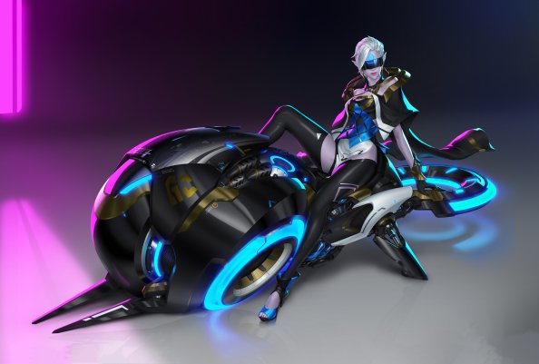 Cyber Big Bike Girl 4k