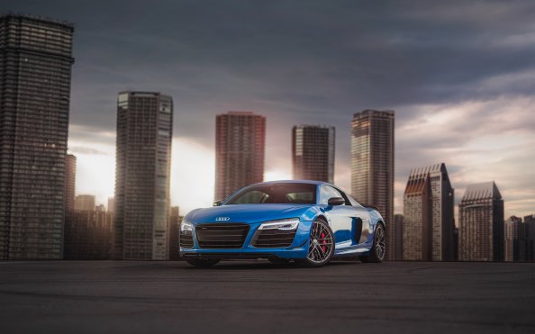 Blue Audi R8 4k