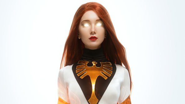 Jean Grey Glowing Eyes 4k
