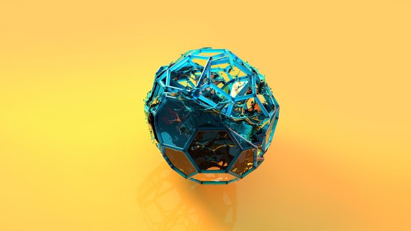 Blue Cube Scifi Abstract 4k