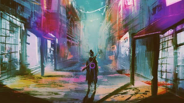 Neon Urban Warrior 4k