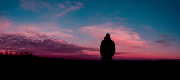 Man Silhouette Sky Solitude 5k