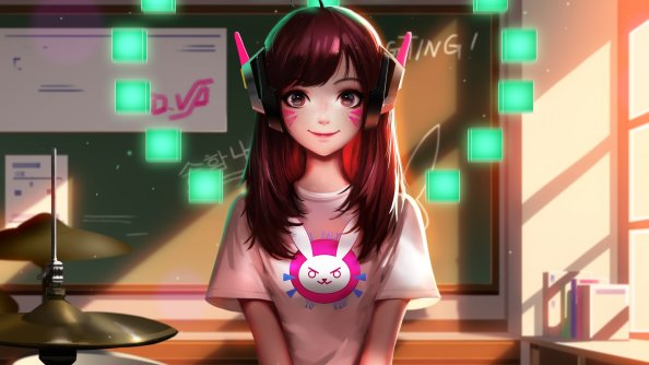 Dva Overwatch School Girl Artwork