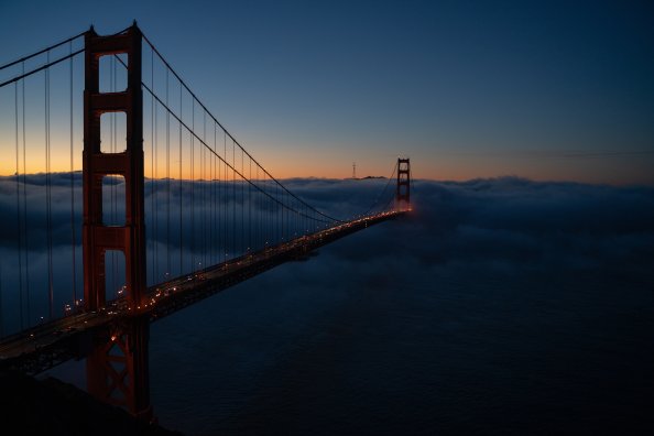 Golden Gate Covered In Fog 8k