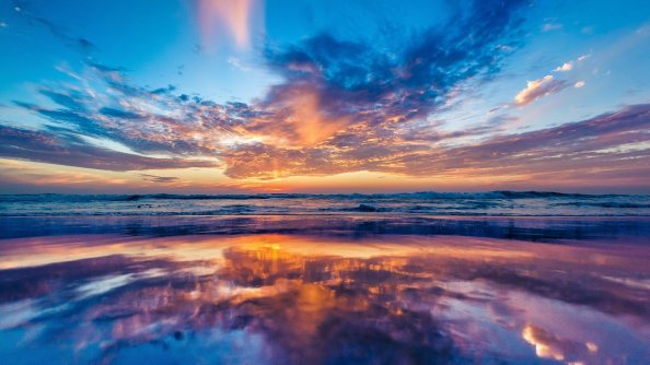 Ocean Sky Sunset Beach