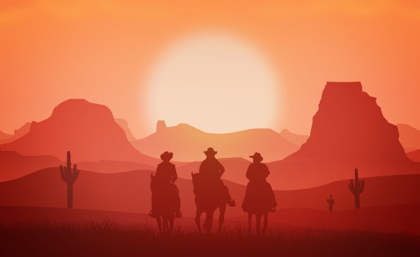 Cowboys Minimalism Landscape 4k