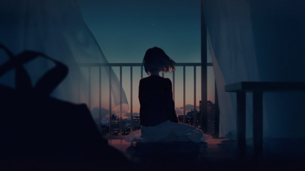 Anime Original Girl Looking Away 4k