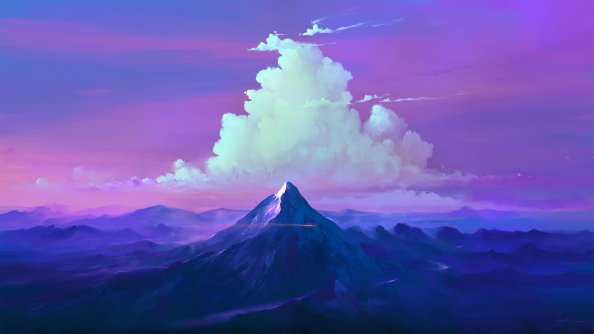 Mountains Clouds Landscape 4k