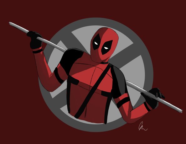 Deadpool With Rod Artwork 4k