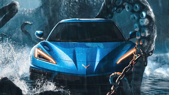 Chevy C8 Corvette Sea Monster 4k