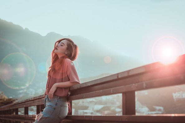 Girl Outfit Outdoor Sunglasses Relaxing