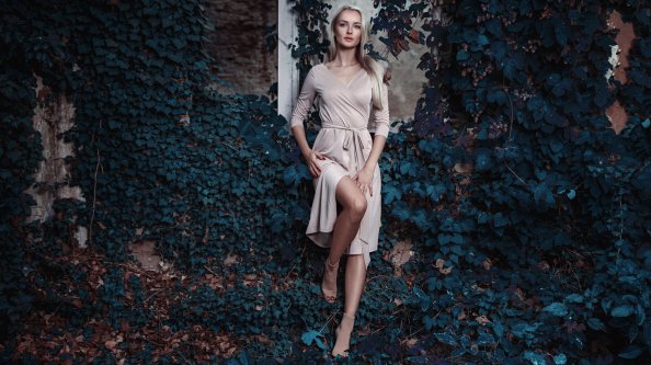 Girl Against Standing Wall