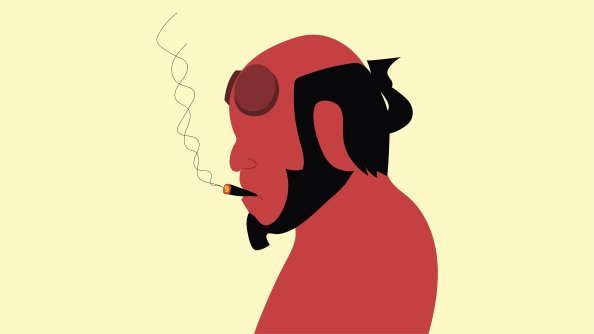 Hellboy Minimal 8k