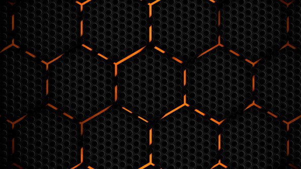 Polygon Orange Abstract 4k