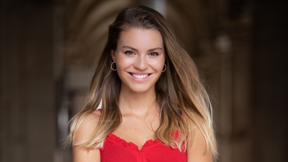 Red Dress Girl With Lovely Smile